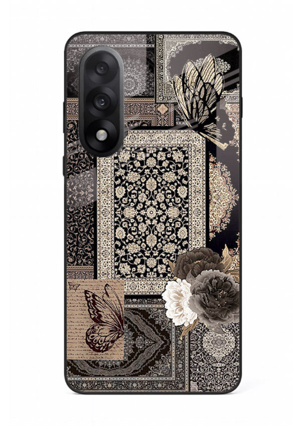 Dark vintage collage artwork printed on premium tempered glass OnePlus Nord 5 back cover