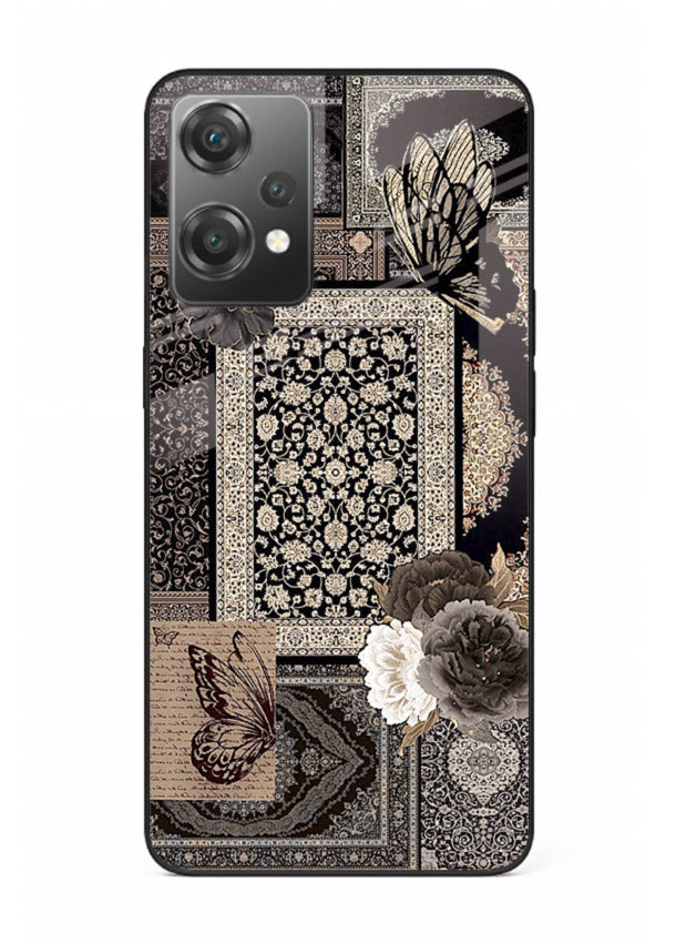 Dark vintage collage artwork printed on premium tempered glass OnePlus Nord CE2 Lite 5G back cover