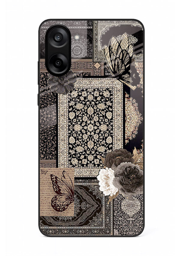 Dark vintage collage artwork printed on premium tempered glass OnePlus Nord CE5 back cover