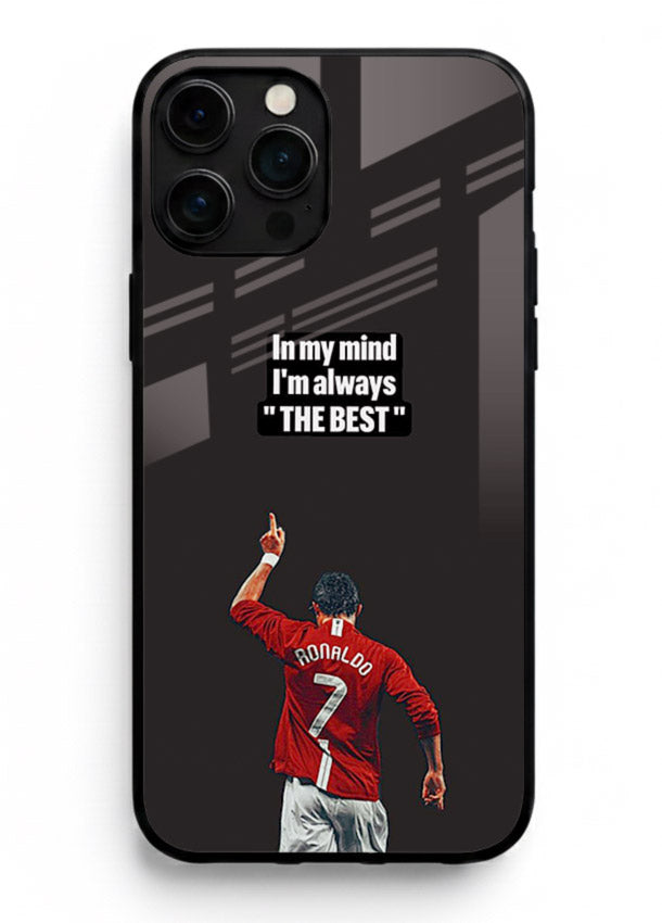 Motivational number seven football artwork on premium tempered glass iPhone 13 Pro Max back cover