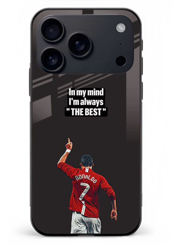Motivational number seven football artwork on premium tempered glass iPhone 17 Pro Max back cover