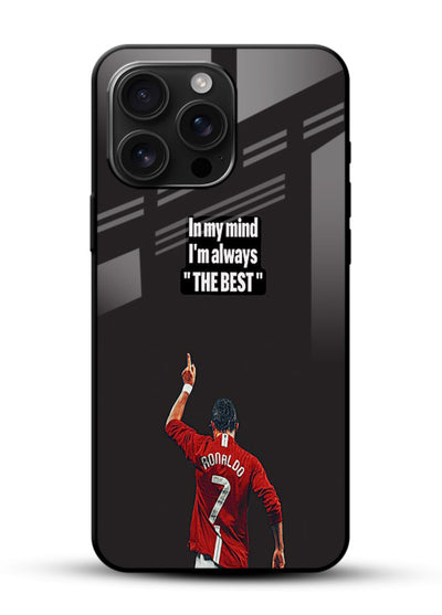 Motivational number seven football artwork on premium tempered glass phone back cover - 1