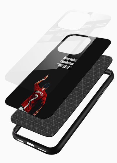 Motivational number seven football artwork on premium tempered glass phone back cover - 3