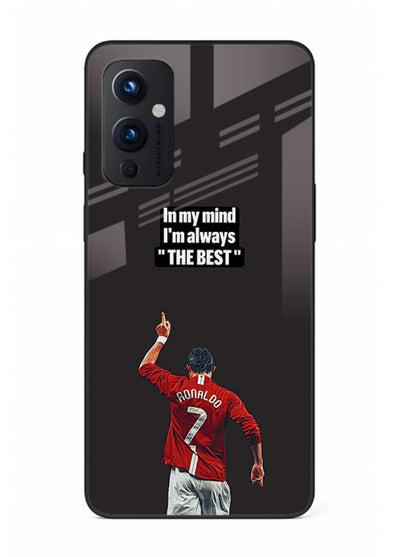 Motivational number seven football artwork on premium tempered glass OnePlus 9 Pro back cover