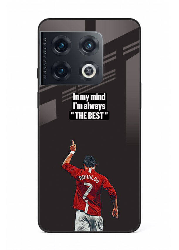 Motivational number seven football artwork on premium tempered glass OnePlus 10 Pro back cover