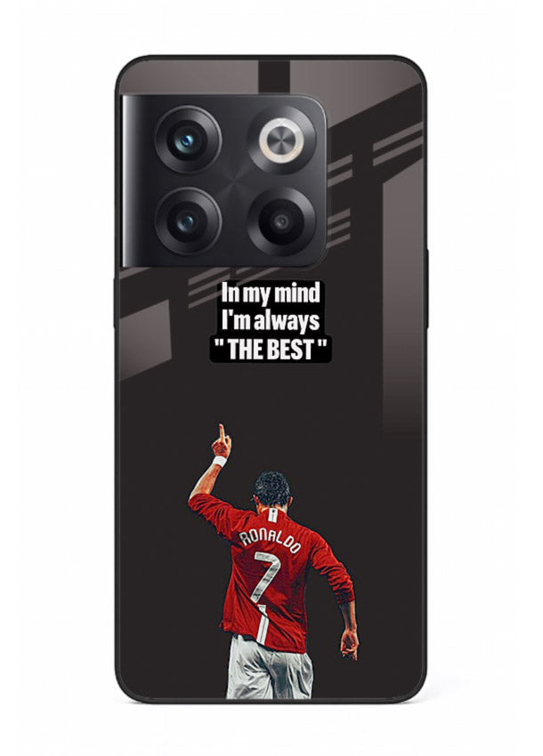 Motivational number seven football artwork on premium tempered glass OnePlus 10T back cover