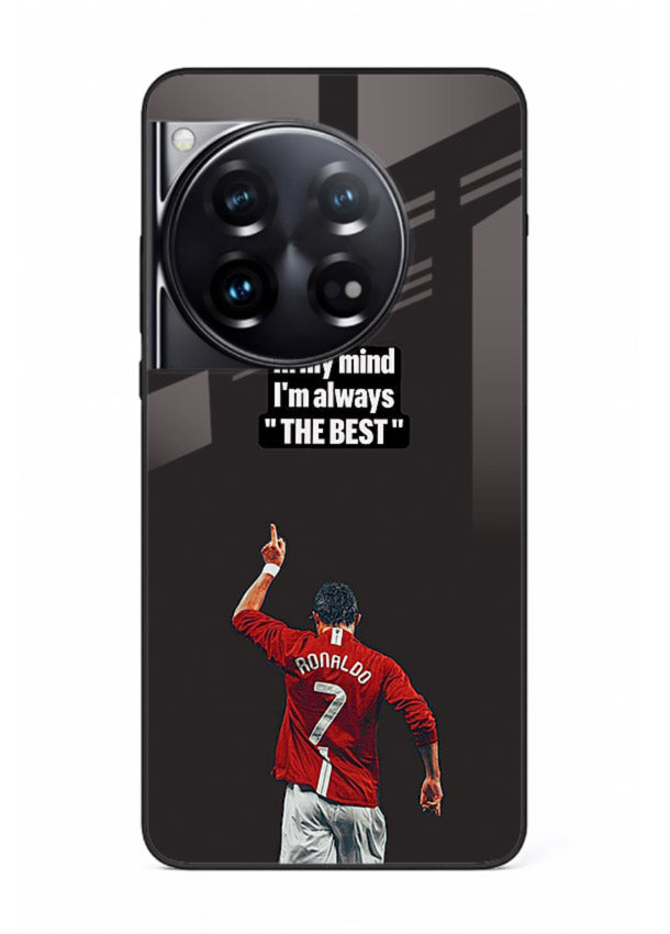 Motivational number seven football artwork on premium tempered glass OnePlus 12 back cover