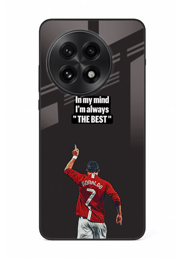 Motivational number seven football artwork on premium tempered glass OnePlus 13 back cover