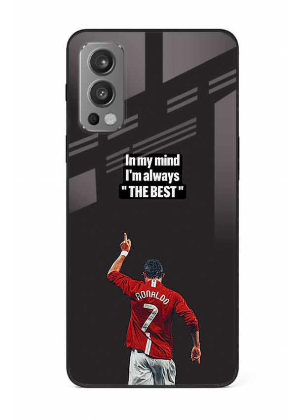 Motivational number seven football artwork on premium tempered glass OnePlus Nord 2 back cover