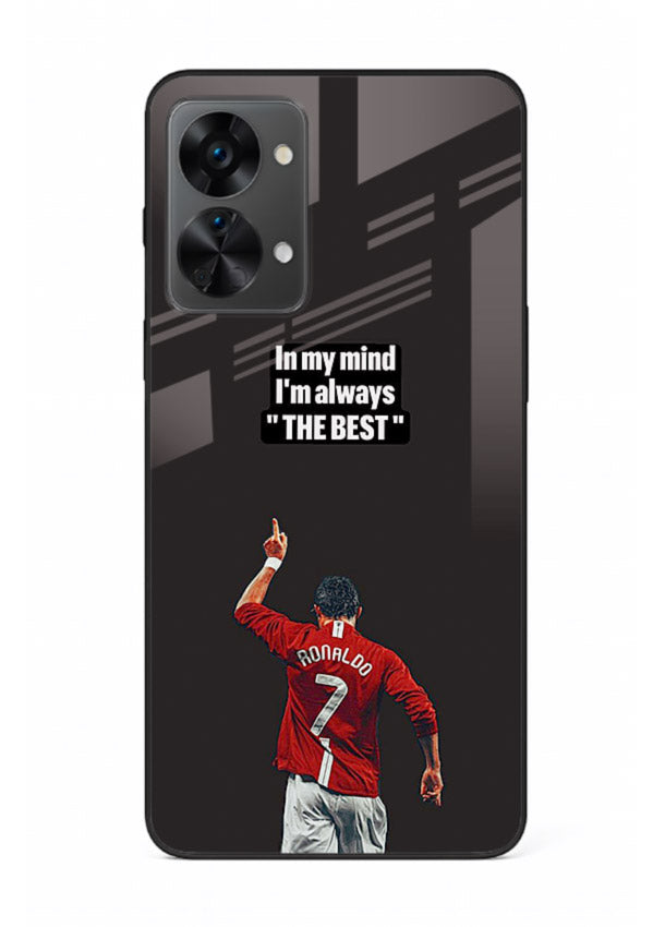 Motivational number seven football artwork on premium tempered glass OnePlus Nord 2T back cover