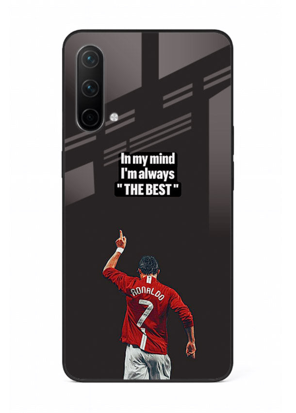 Motivational number seven football artwork on premium tempered glass OnePlus Nord CE 5G back cover