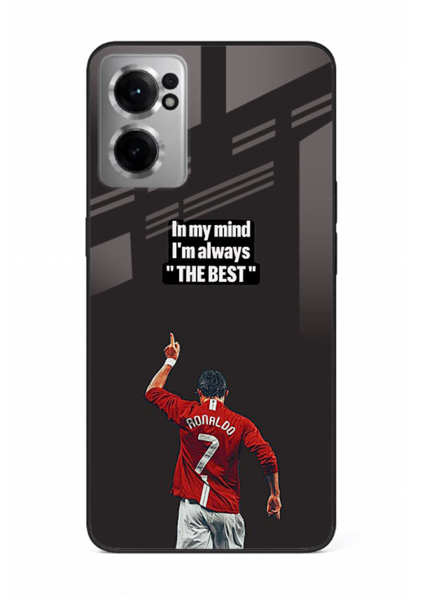 Motivational number seven football artwork on premium tempered glass OnePlus Nord CE2 5G back cover