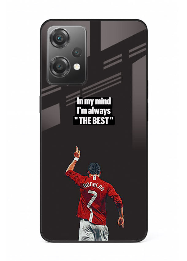Motivational number seven football artwork on premium tempered glass OnePlus Nord CE2 Lite 5G back cover