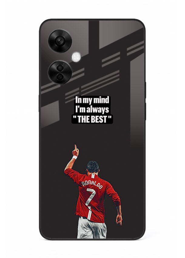 Motivational number seven football artwork on premium tempered glass OnePlus Nord CE3 Lite back cover