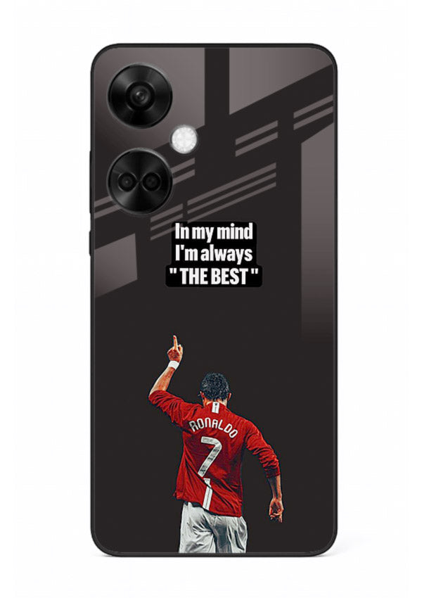 Motivational number seven football artwork on premium tempered glass OnePlus Nord CE3 back cover