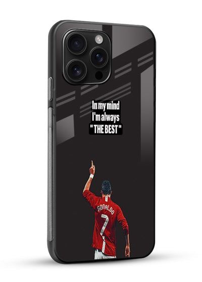Motivational number seven football artwork on premium tempered glass phone back cover - 2