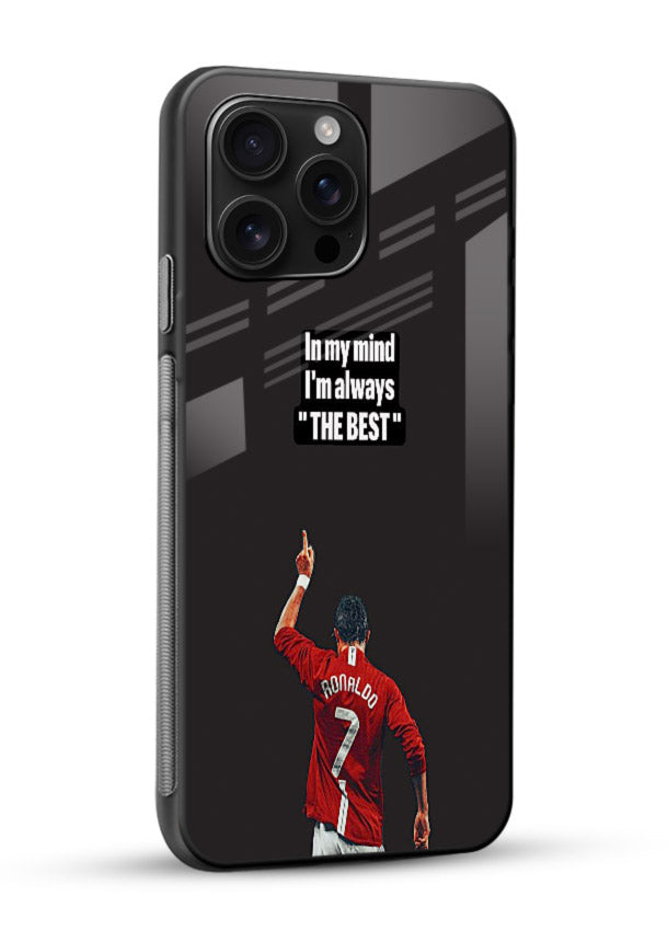 Motivational number seven football artwork on premium tempered glass phone back cover - 2