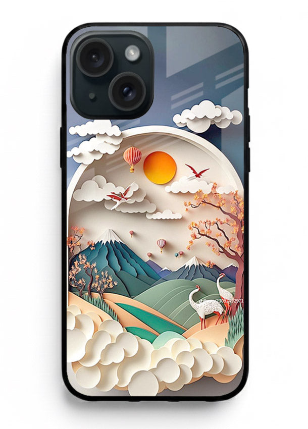 Miniature Scenic World tiny landscape artwork iphone 13 glass back cover