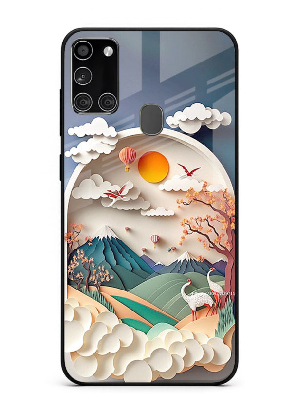 Miniature Scenic World tiny landscape artwork Samsung A21s glass back cover