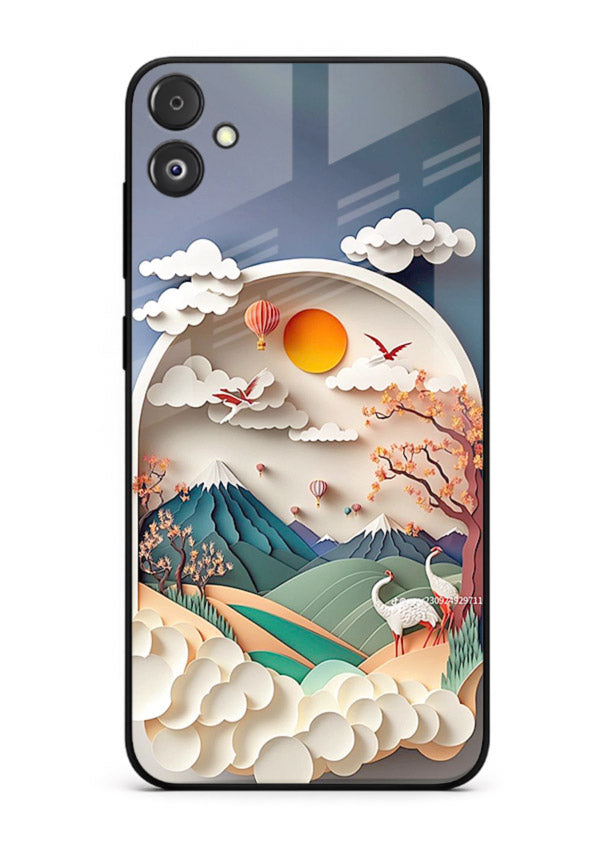 Miniature Scenic World tiny landscape artwork Samsung F04 5G glass back cover