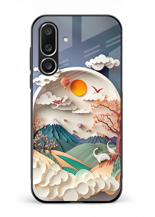 Miniature Scenic World tiny landscape artwork Samsung F56 5G glass back cover