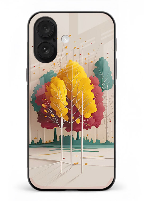 Minimal Autumn Trees warm minimal autumn artwork iphone 18 glass back cover