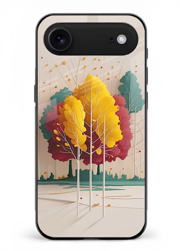 Minimal Autumn Trees warm minimal autumn artwork iphone 18 air glass back cover