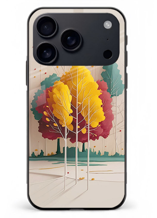 Minimal Autumn Trees warm minimal autumn artwork iphone 17 pro max glass back cover