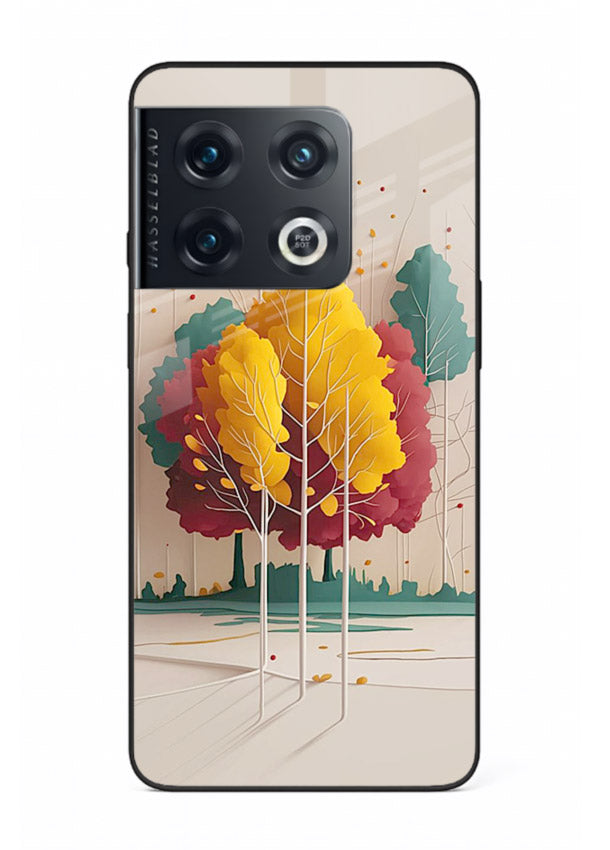 Minimal Autumn Trees warm minimal autumn artwork OnePlus 10 Pro glass back cover
