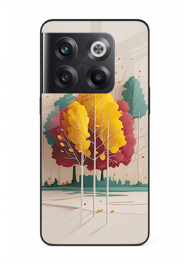 Minimal Autumn Trees warm minimal autumn artwork OnePlus 10T glass back cover