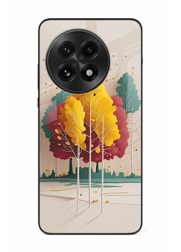 Minimal Autumn Trees warm minimal autumn artwork OnePlus 13 glass back cover
