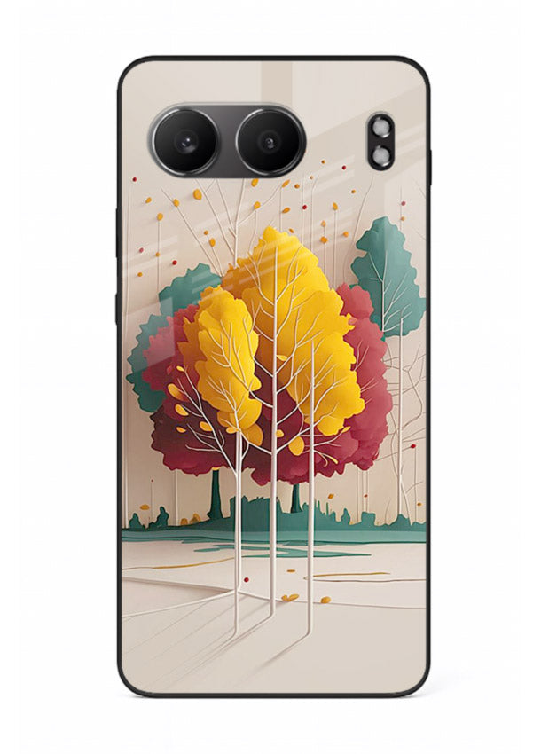 Minimal Autumn Trees warm minimal autumn artwork OnePlus Nord 4 glass back cover
