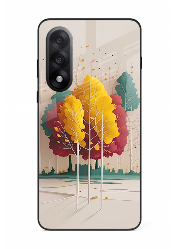 Minimal Autumn Trees warm minimal autumn artwork OnePlus Nord 5 glass back cover