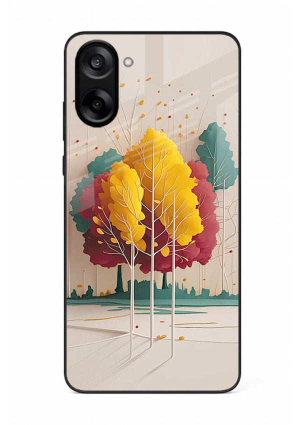 Minimal Autumn Trees warm minimal autumn artwork OnePlus Nord CE5 glass back cover