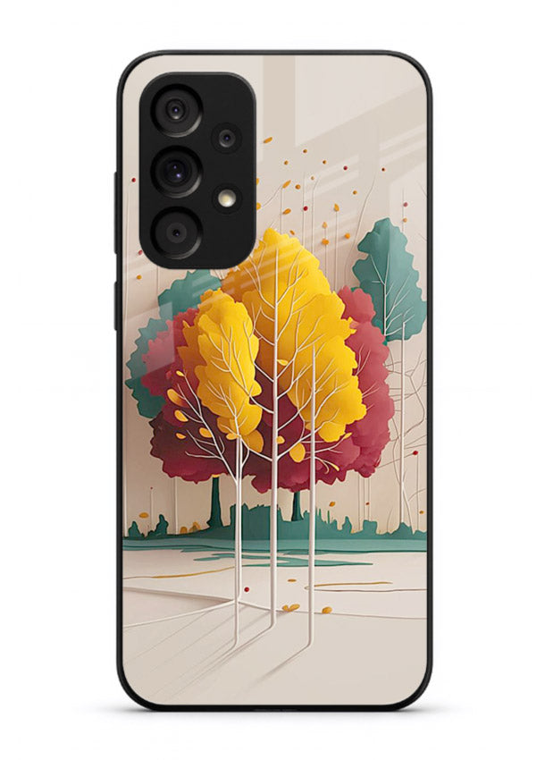 Minimal Autumn Trees warm minimal autumn artwork Samsung A53 5G glass back cover