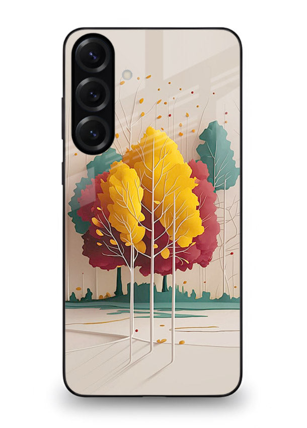 Minimal Autumn Trees warm minimal autumn artwork Samsung A35 5G glass back cover