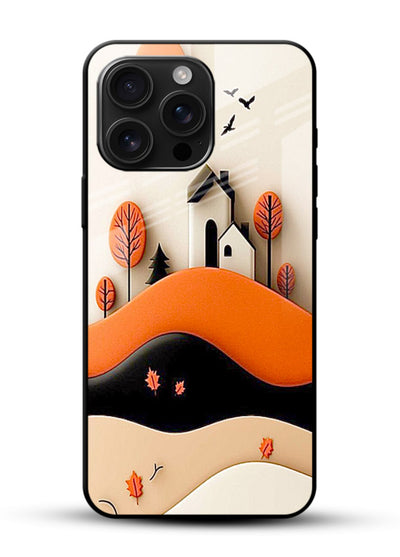 Minimal Hill House minimal hills artwork glossy vibrant premium glass back cover - Angle Front