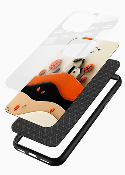 Minimal Hill House minimal hills artwork glossy vibrant premium glass back cover - Angle Layers