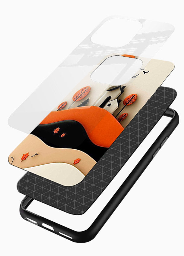 Minimal Hill House minimal hills artwork glossy vibrant premium glass back cover - Angle Layers
