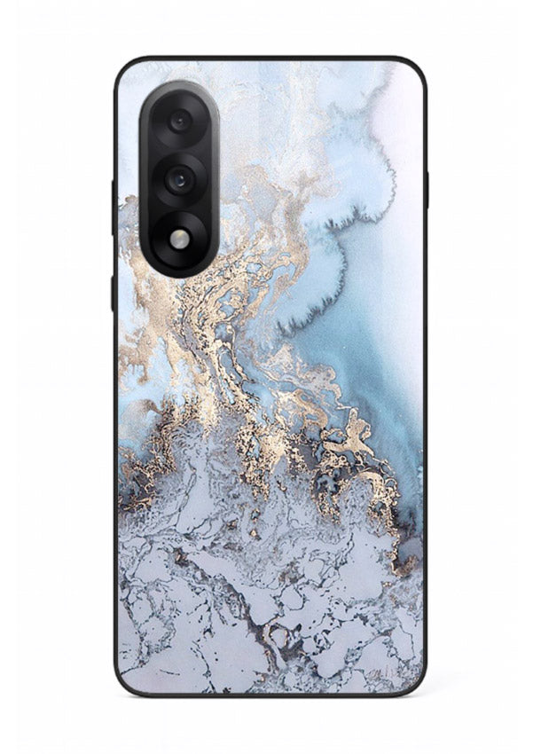 Molten Gold Shards OnePlus Nord 5 glass back cover with cracked marble and gold shard texture