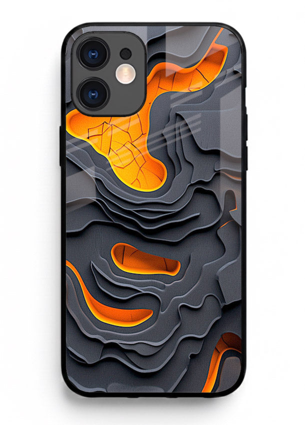 Molten Layer Depth glowing abstract layered pattern iphone 11 glass back cover