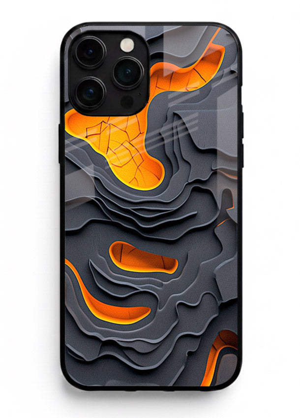 Molten Layer Depth glowing abstract layered pattern iphone 16 pro max glass back cover