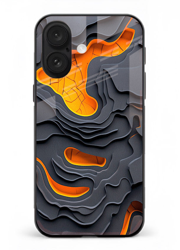 Molten Layer Depth glowing abstract layered pattern iphone 18 glass back cover