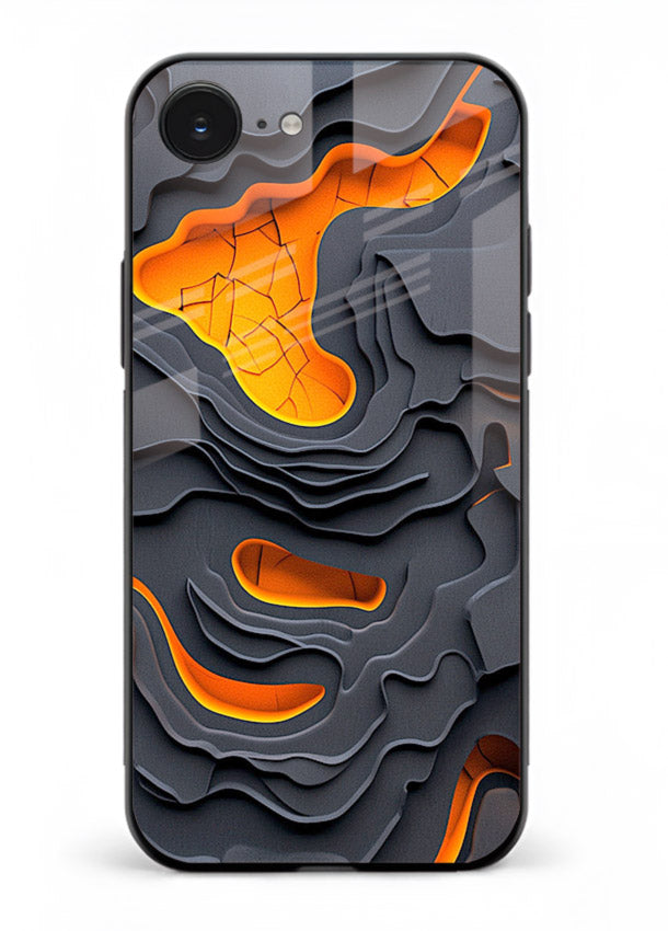 Molten Layer Depth glowing abstract layered pattern iphone 16e glass back cover