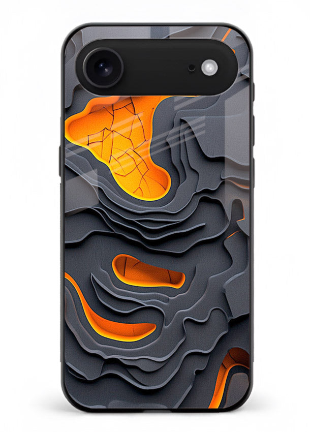 Molten Layer Depth glowing abstract layered pattern iphone 18 air glass back cover