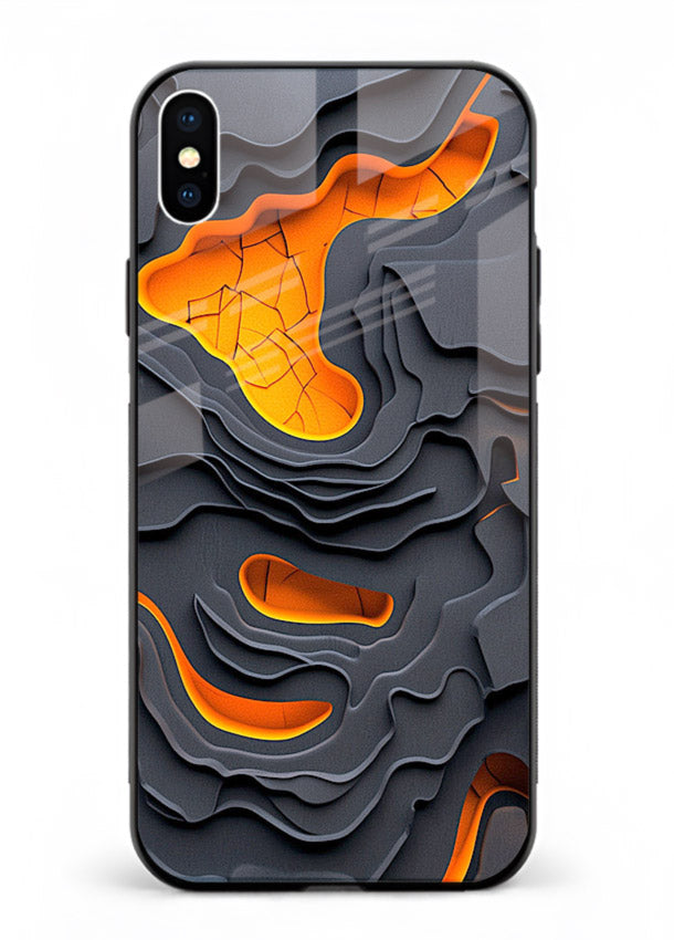 Molten Layer Depth glowing abstract layered pattern iphone xs max glass back cover