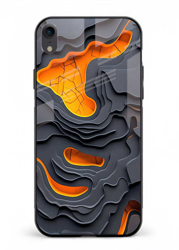 Molten Layer Depth glowing abstract layered pattern iphone xr glass back cover