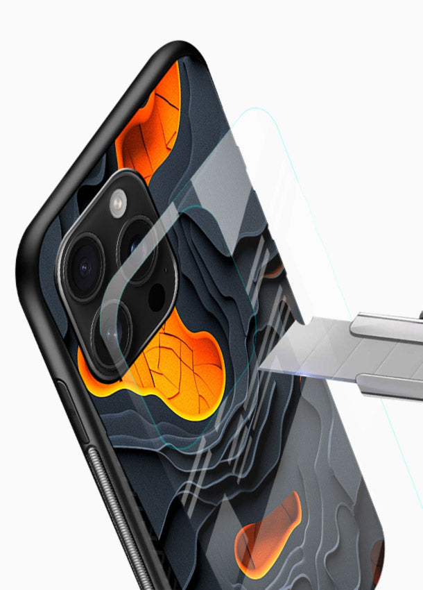 Molten Layer Depth glowing abstract layered pattern glossy vibrant premium glass back cover - Angle Blade
