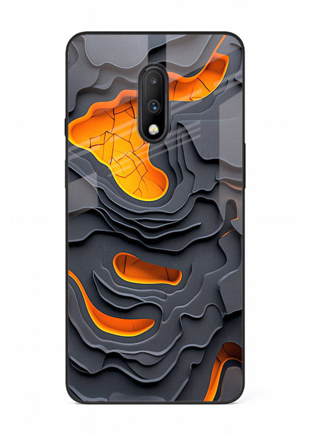 Molten Layer Depth glowing abstract layered pattern OnePlus 7 glass back cover