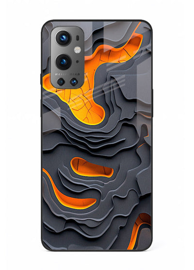 Molten Layer Depth glowing abstract layered pattern OnePlus 9 glass back cover